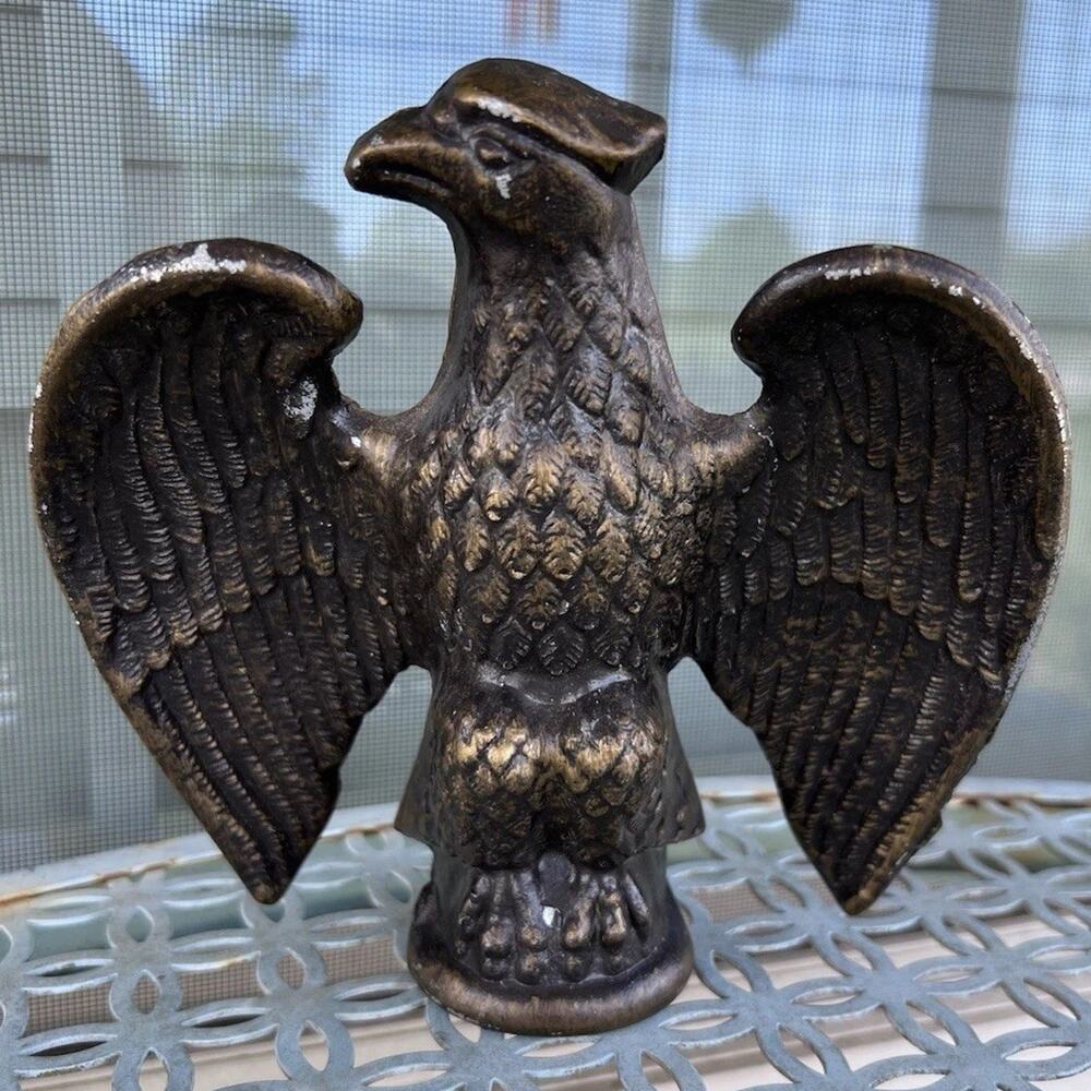 Vintage Cast Metal EAGLE Lamp Spacer Part Upcycle Recycle 7"